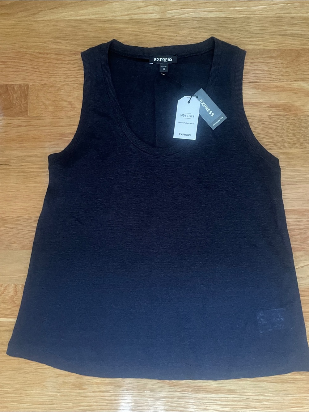 NWT New with Tags Express Women’s Linen Navy Blue Tank Top